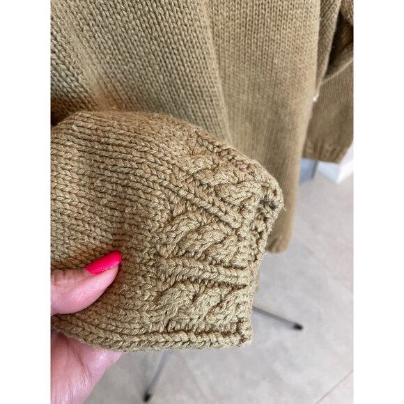 Crystal Kobe Vintage Brown Cable Knit Sweater Sz M - Picture 4 of 7